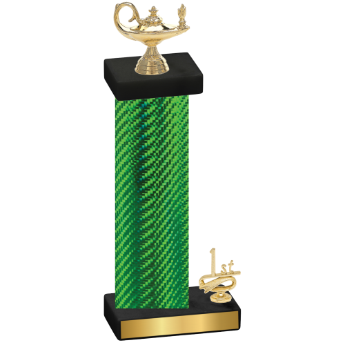 Accented Single Green Carbon Fiber First Place Academics Trophy