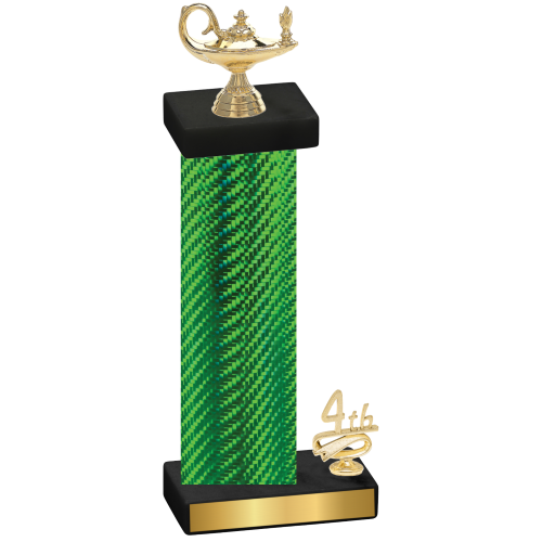 Accented Single Green Carbon Fiber Fourth Place Academics Trophy