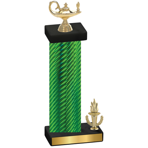 Accented Single Green Carbon Fiber Victory Academics Trophy