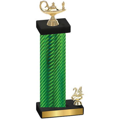 Accented Single Green Carbon Fiber Year Academics Trophy