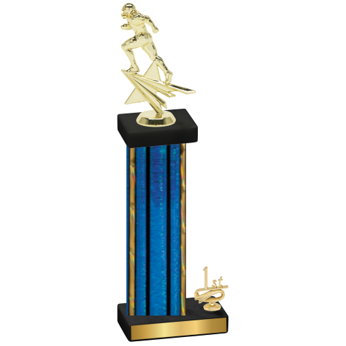 Accented Single Blue Glacier First Place Football Trophy