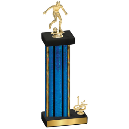 Accented Single Blue Glacier First Place Soccer Trophy