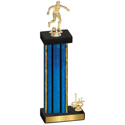 Accented Single Blue Glacier First Place Soccer Trophy