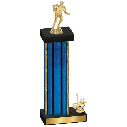 Accented Single Blue Glacier First Place Rugby Trophy