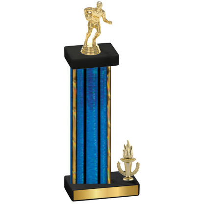 Accented Single Blue Glacier Victory Rugby Trophy