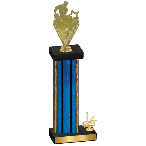 Accented Single Blue Glacier First Place Rugby Trophy