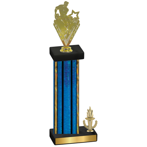 Accented Single Blue Glacier Victory Rugby Trophy