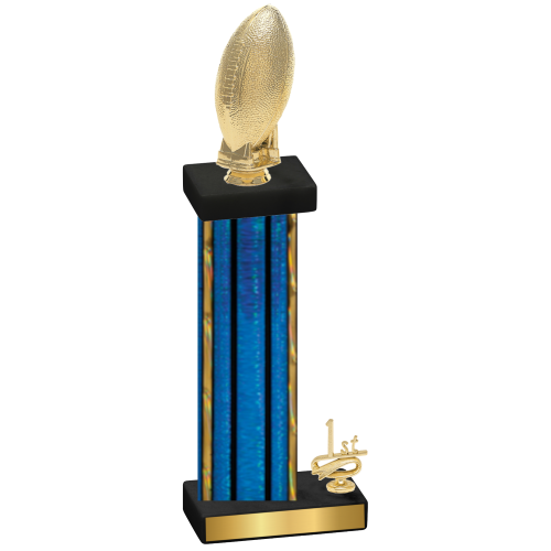 Accented Single Blue Glacier First Place Football Trophy