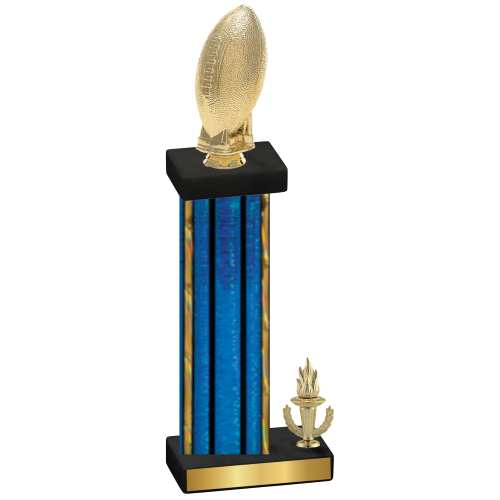 Accented Single Blue Glacier Victory Football Trophy