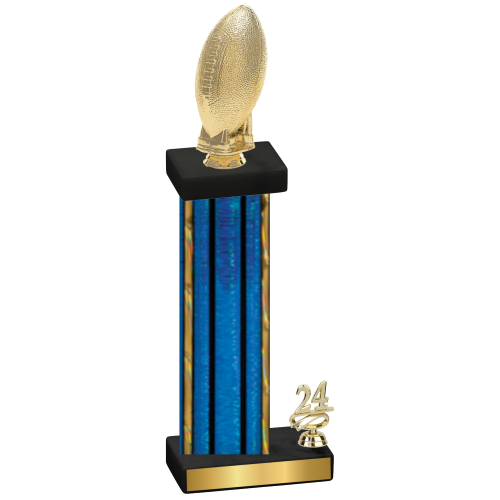 Accented Single Blue Glacier Year Football Trophy