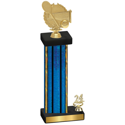 Accented Single Blue Glacier Year Tennis Trophy