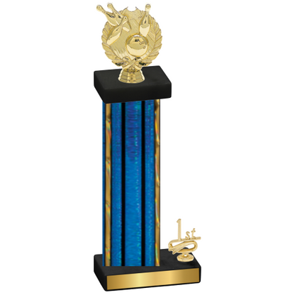 Accented Single Blue Glacier First Place Bowling Trophy