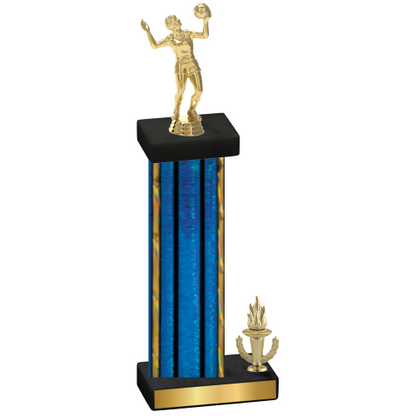 Accented Single Blue Glacier Victory Volleyball Trophy