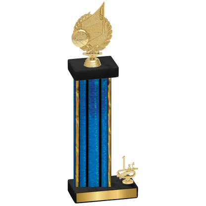 Accented Single Blue Glacier First Place Volleyball Trophy