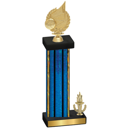 Accented Single Blue Glacier Victory Volleyball Trophy