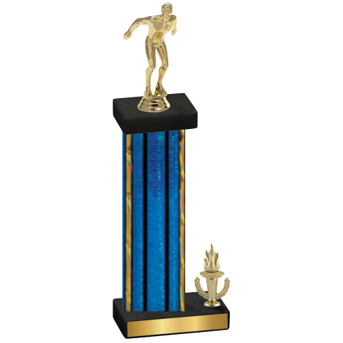 Accented Single Blue Glacier Victory Swimming Trophy