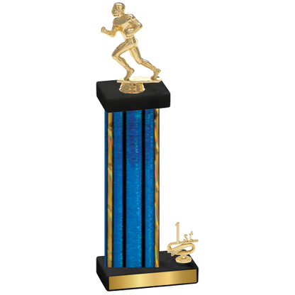 Accented Single Blue Glacier First Place Football Trophy