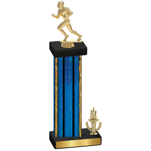 Accented Single Blue Glacier Victory Football Trophy