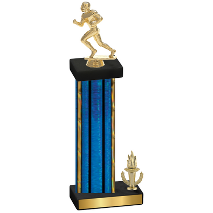 Accented Single Blue Glacier Victory Football Trophy