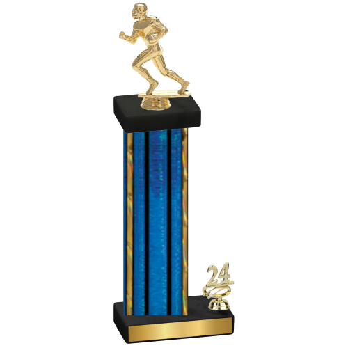 Accented Single Blue Glacier Year Football Trophy