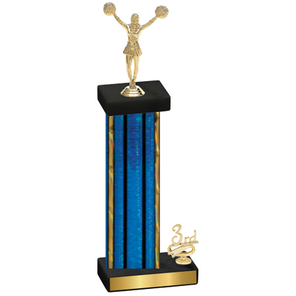 Accented Single Blue Glacier Third Place Cheerleading Trophy