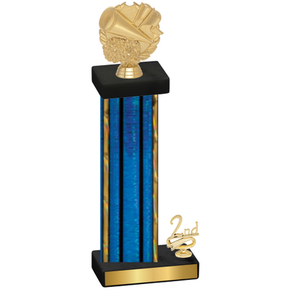 Accented Single Blue Glacier Second Place Cheerleading Trophy