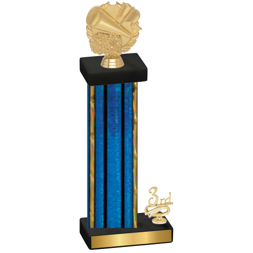 Accented Single Blue Glacier Third Place Cheerleading Trophy