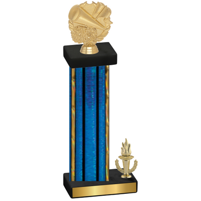 Accented Single Blue Glacier Victory Cheerleading Trophy