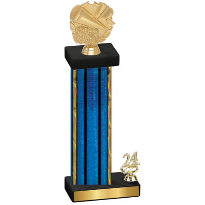 Accented Single Blue Glacier Year Cheerleading Trophy