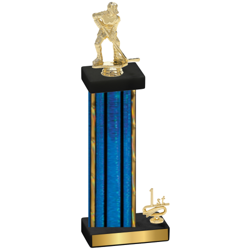 Accented Single Blue Glacier First Place Hockey Trophy