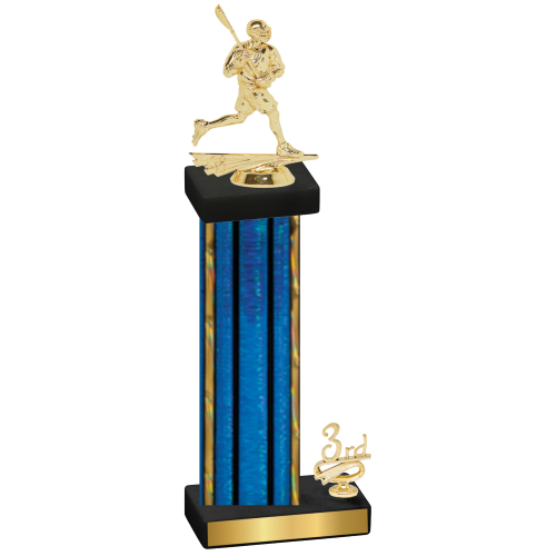 Accented Single Blue Glacier Third Place Lacrosse Trophy