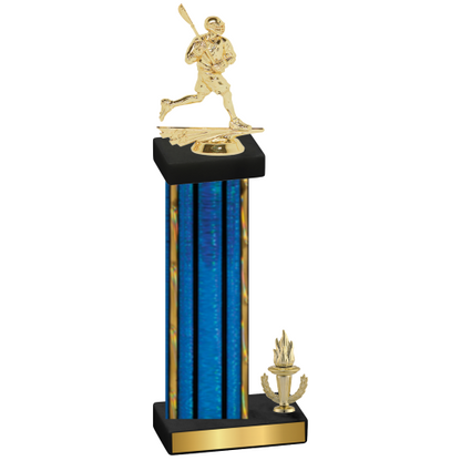 Accented Single Blue Glacier Victory Lacrosse Trophy