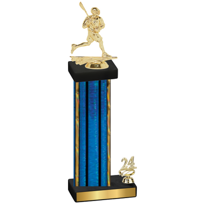 Accented Single Blue Glacier Year Lacrosse Trophy