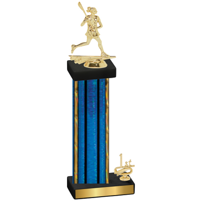 Accented Single Blue Glacier First Place Lacrosse Trophy