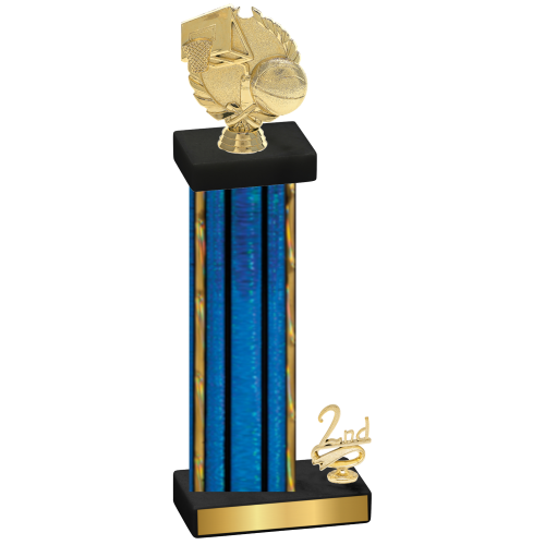 Accented Single Blue Glacier Second Place Basketball Trophy