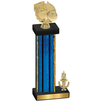 Accented Single Blue Glacier Victory Basketball Trophy