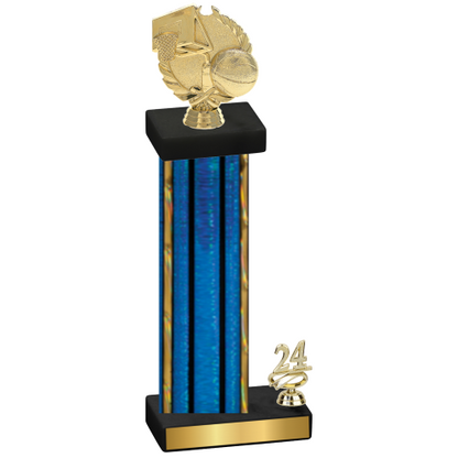 Accented Single Blue Glacier Year Basketball Trophy