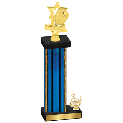 Accented Single Blue Glacier Third Place Pickleball Trophy