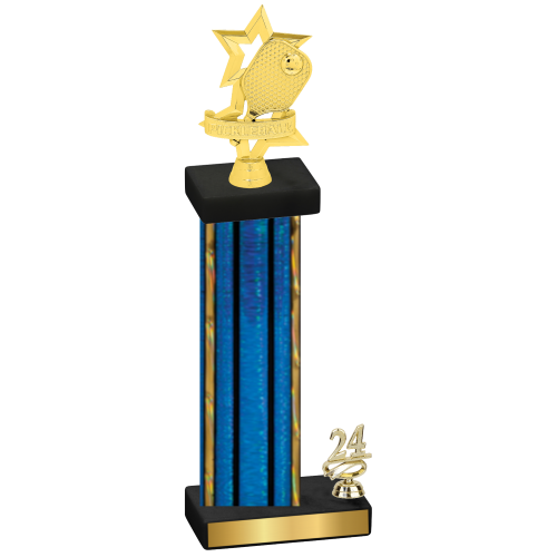 Accented Single Blue Glacier Year Pickleball Trophy