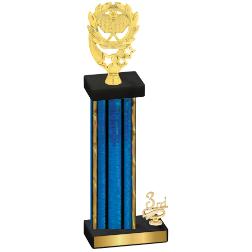 Accented Single Blue Glacier Third Place Pickleball Trophy
