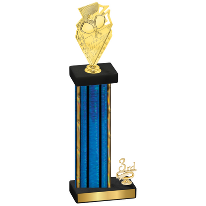 Accented Single Blue Glacier Third Place Pickleball Trophy