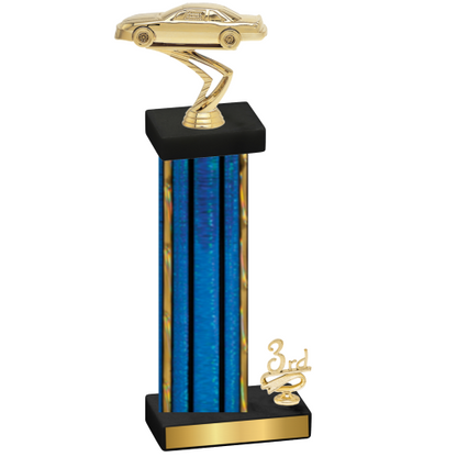 Accented Single Blue Glacier Third Place Cars Trophy