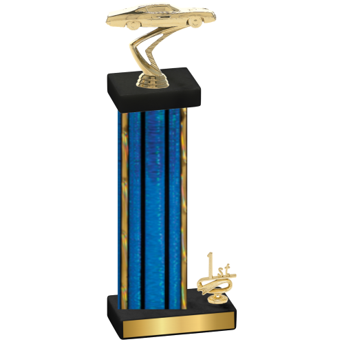 Accented Single Blue Glacier First Place Cars Trophy