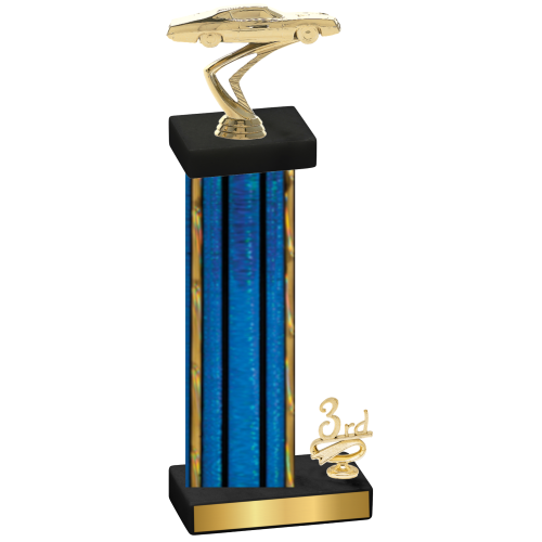 Accented Single Blue Glacier Third Place Cars Trophy