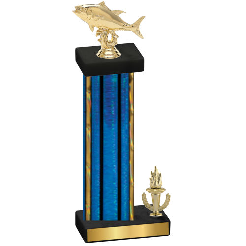 Accented Single Blue Glacier Victory Fishing Trophy