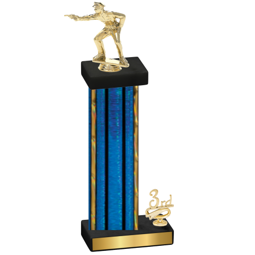Accented Single Blue Glacier Third Place Shooter Trophy