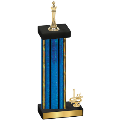 Accented Single Blue Glacier First Place Chess Trophy