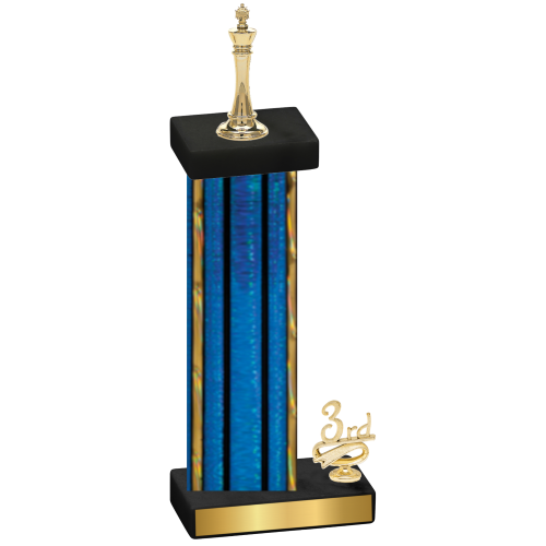 Accented Single Blue Glacier Third Place Chess Trophy