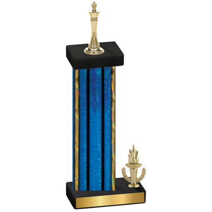 Accented Single Blue Glacier Victory Chess Trophy