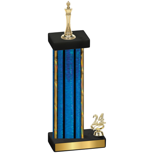 Accented Single Blue Glacier Year Chess Trophy